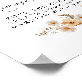 Beige Wild Flowers Bridal Shower Mimosa Bar Poster (Ecke)