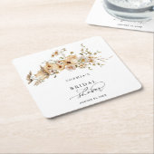Beige Wild Flowers Bridal Shower Rechteckiger Pappuntersetzer (angewinkelt)