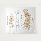 Beige Wild Flowers Bridal Shower Wandteppich (Vorderseite (Horizontal))