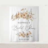 Beige Wild Flowers Bridal Shower Wandteppich (Vorderseite)
