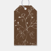 Beige Wild Flowers Hochzeit Geschenkanhänger (Rückseite)