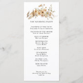 Beige Wild Flowers Hochzeit Programm (Rückseite)