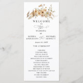 Beige Wild Flowers Hochzeit Programm (Vorderseite)