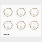 Beige Wild Flowers Wedding Runder Aufkleber (Blatt)