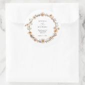 Beige Wild Flowers Wedding Runder Aufkleber (Tasche)