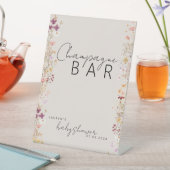 Beige Wildblume Babydusche Bar Sockelschild (In Situ)