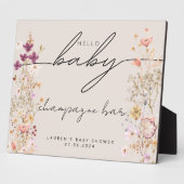 Beige Wildblume Babyduschtablette Schild Fotoplatte (Seite)