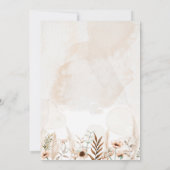 Beige Wildblume Blumengarten Boho Wedding Einladung (Rückseite)