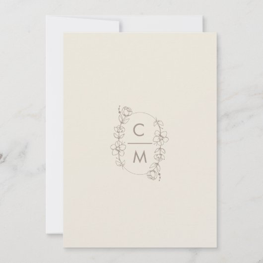 Beige Wildblume Bohemisch Arch Wedding Einladung (Rückseite)