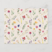 Beige Wildblume Floral Baby Shower Card (Rückseite)