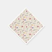 Beige Wildblume Spring Floral Serviette (Ecke)