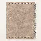 Beige Wildleder Texture & Stitching 2026 Planer (Rückseite)