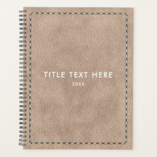Beige Wildleder Texture & Stitching 2026 Planer