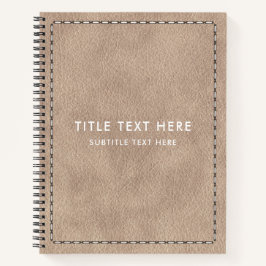 Beige Wildledertextur und Stitching Notizblock