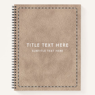 Beige Wildledertextur und Stitching Notizblock