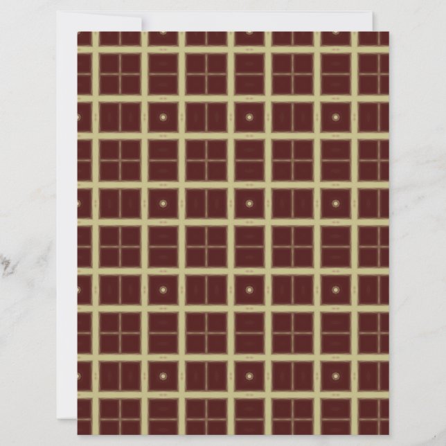 Beige Windowpane on Maroon Scrapbook Paper (Vorderseite)