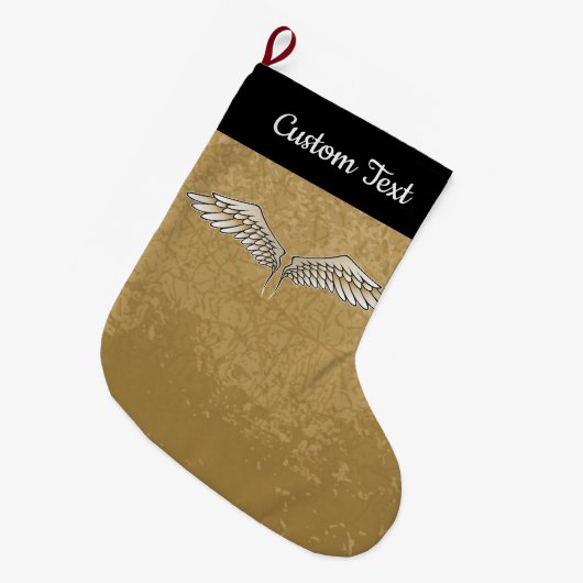 Beige Wings Christmas Strumpf Großer Weihnachtsstrumpf (Vorderansicht (hängend))