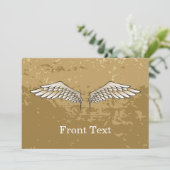 Beige wings einladung (Stehend Vorderseite)