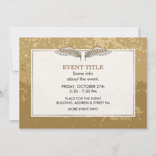 Beige wings einladung (Rückseite)