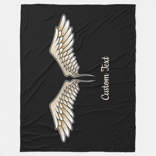 Beige Wings Fleece Blanket (Vorderseite)