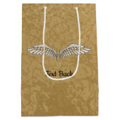 Beige Wings Gift Bag Mittlere Geschenktüte (Rückseite)