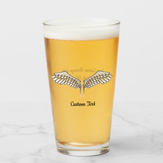 Beige Wings Glass Glas (Vorne (Gefüllt))