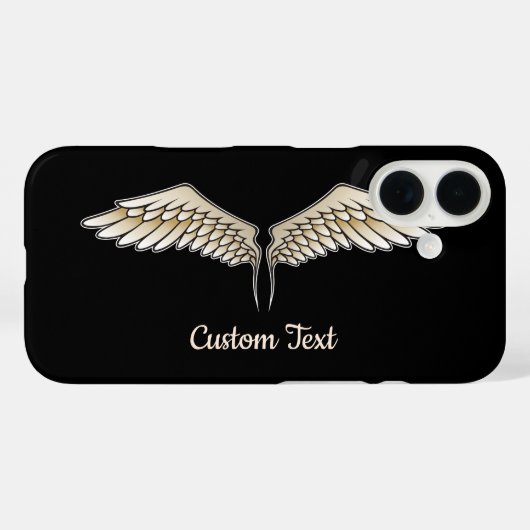 Beige Wings iPhone Case (Rückseite (Horizontal))