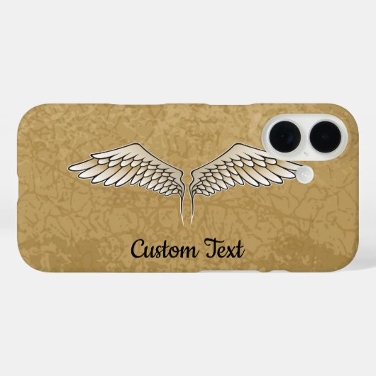 Beige Wings iPhone Case (Rückseite (Horizontal))