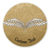 Beige Wings Keramik Knob Keramikknauf (Vorderseite)