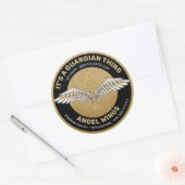 Beige Wings Label Runder Aufkleber (Umschlag)