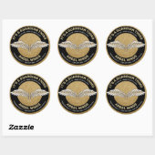 Beige Wings Label Runder Aufkleber (Blatt)