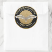 Beige Wings Label Runder Aufkleber (Tasche)