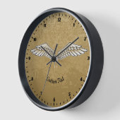 Beige Wings Large Clock Uhr (Winkel)