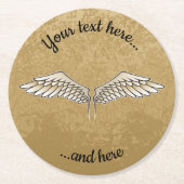 Beige Wings Round Paper Untersetzer (Vorderseite)