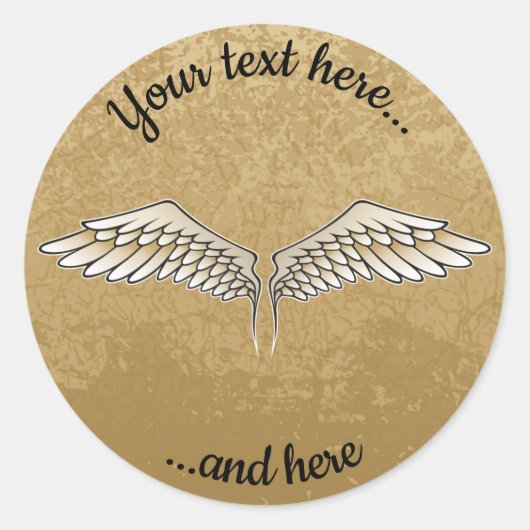 Beige Wings Sticker (Vorderseite)