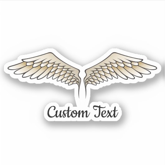 Beige Wings Sticker (Vorderseite)