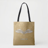 Beige Wings Tote Bag Tasche (Vorderseite)