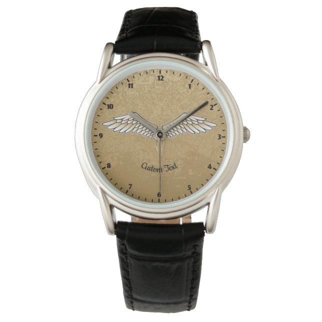 Beige Wings Wristwatch Armbanduhr (Vorderseite)