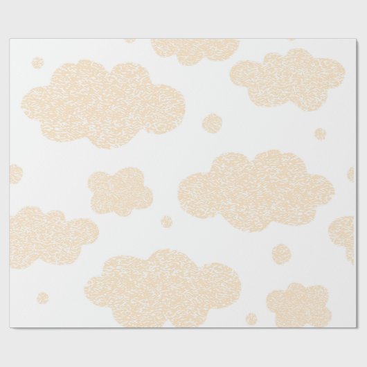 beige Wolken auf weißem Hintergrund Geschenkpapier (Flach)