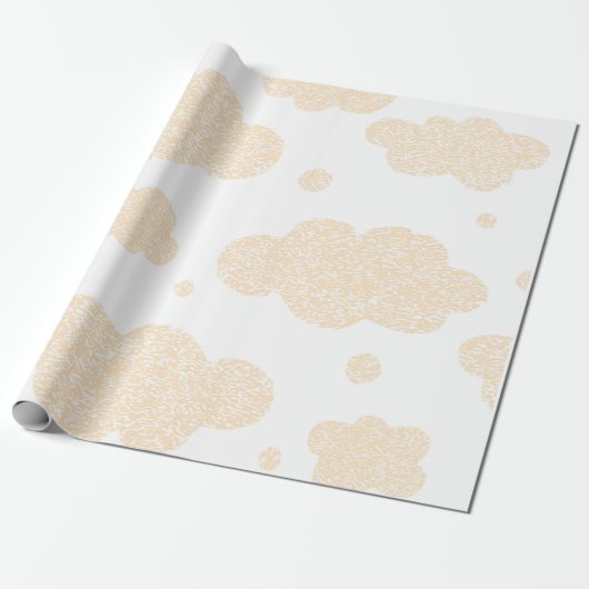 beige Wolken auf weißem Hintergrund Geschenkpapier (Ungerollt)