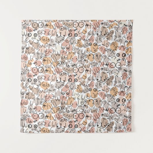 beige woman fun breast wandteppich (Vorderseite)