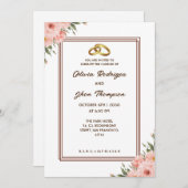 Beige wunderschöne ästhetische Blumenzelt Moderne  Einladung (Vorne/Hinten)