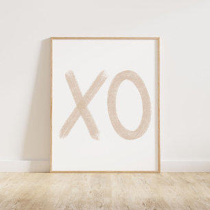 Beige XO Poster