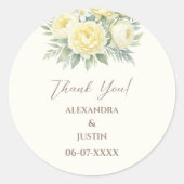 Beige Yellow Floral Italian Arch Wedding Vielen Da Runder Aufkleber (Vorderseite)