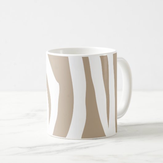 Beige-Zebra Kaffeetasse (VorderseiteRechts)