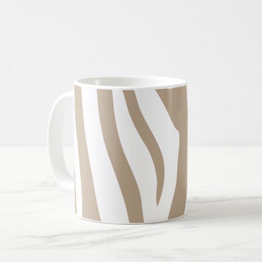 Beige-Zebra Kaffeetasse (Vorderseite Links)