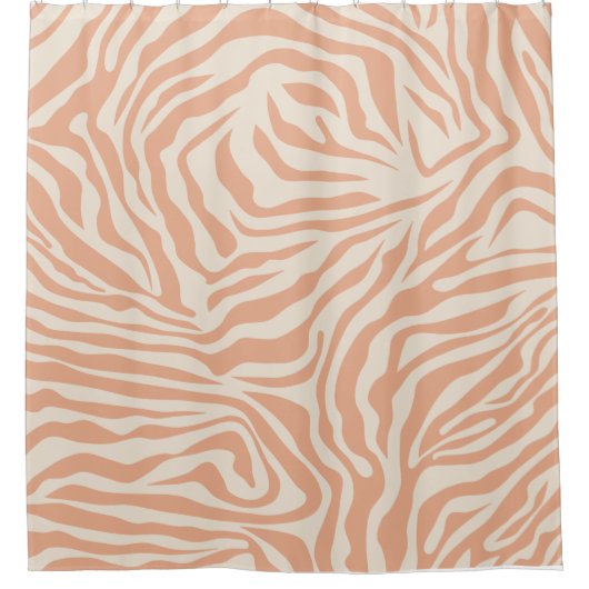 Beige Zebra Streifen Duschvorhang (Vorderseite)