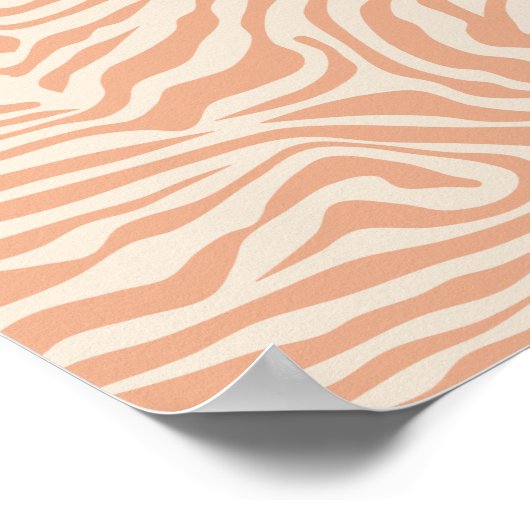 Beige Zebra Streifen Poster (Ecke)