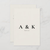 Beige zeitgenössische Botschaft Hochzeit Vielen Da Dankeskarte (Vorne/Hinten)