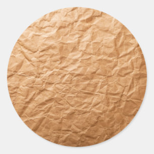 Beige zerknittertes Papier Runder Aufkleber